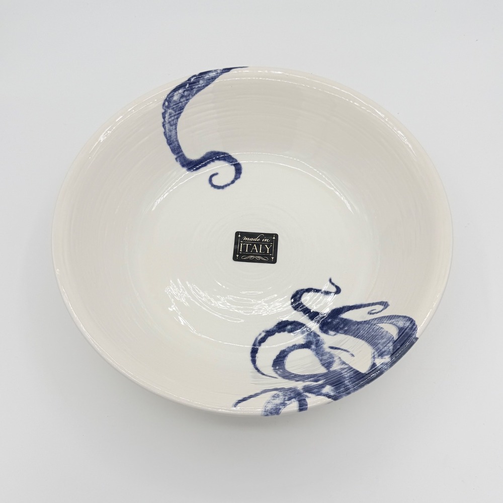 Ceramiche Italia Blue & White Octopus Serving Bowl Made in Italy